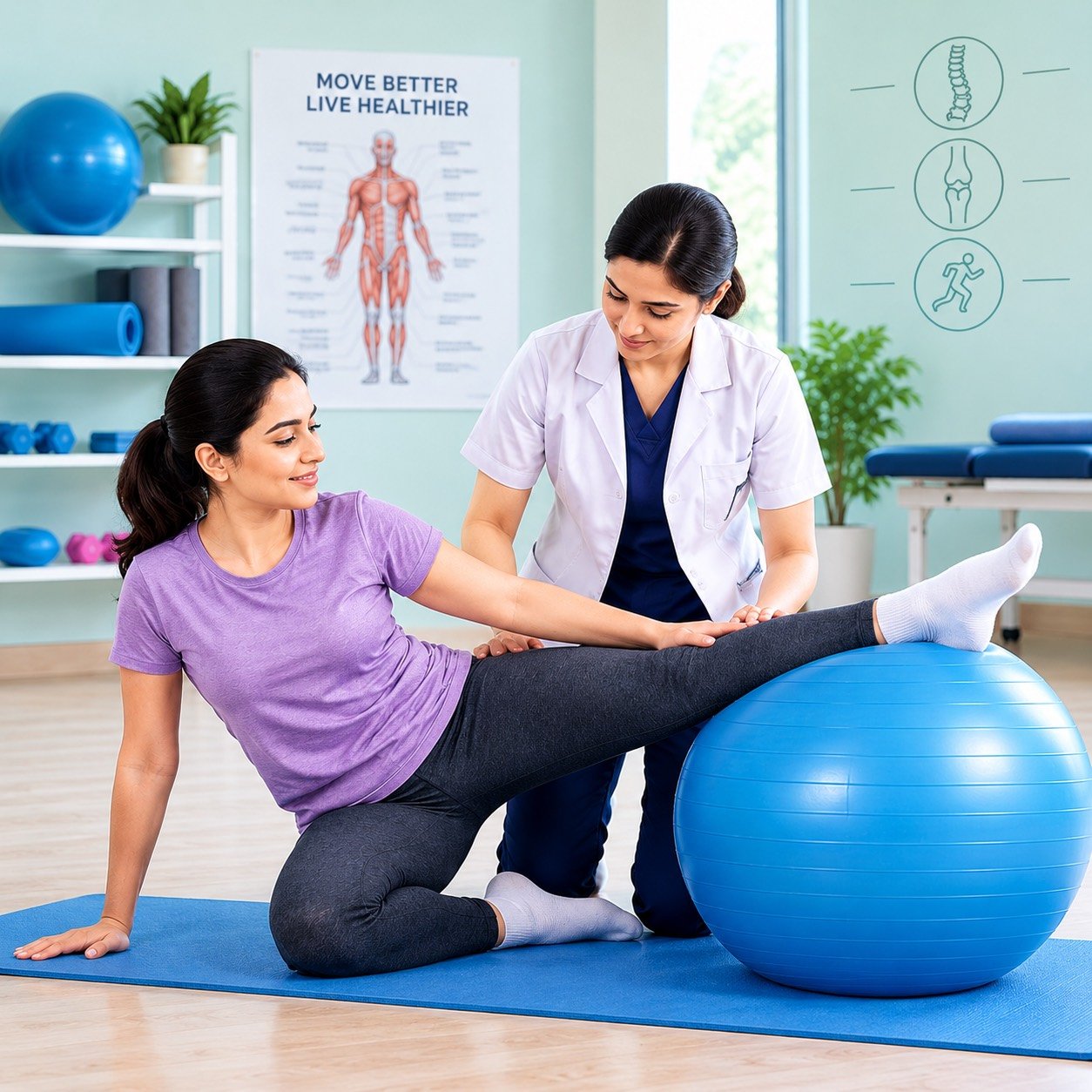 Illustration of a physiotherapy session